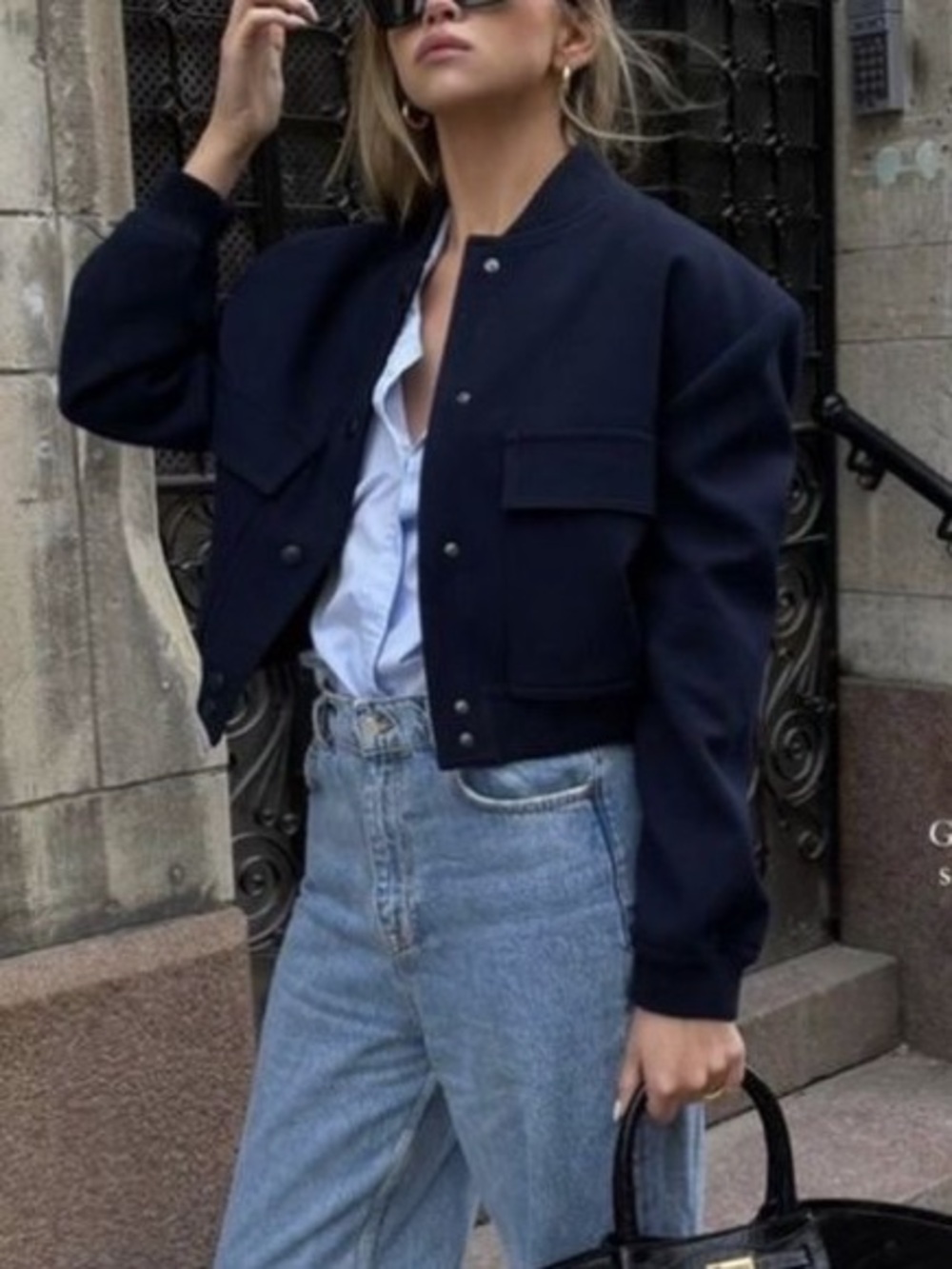 ZARA ✨VIRAL✨ Shoulder Pad Bomber Jacket